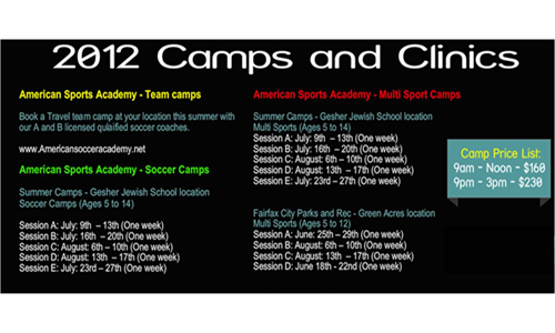 2012 Camp Schedule