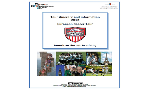 The 2012 European Soccer Tour Info has been Posted  