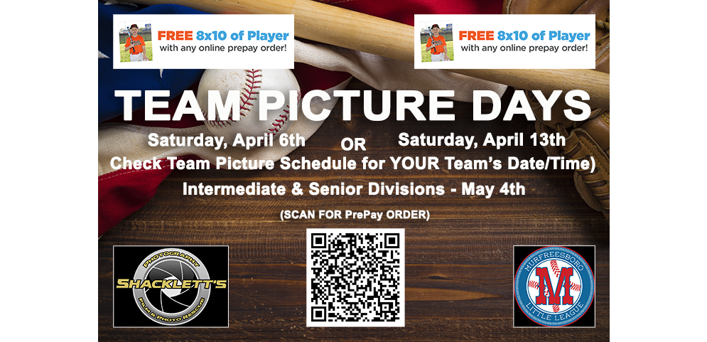 Picture Day Details - Free 8X10 of Player!