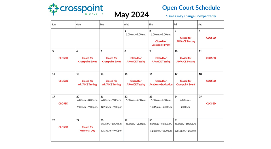 Open Court Calendar May 2024
