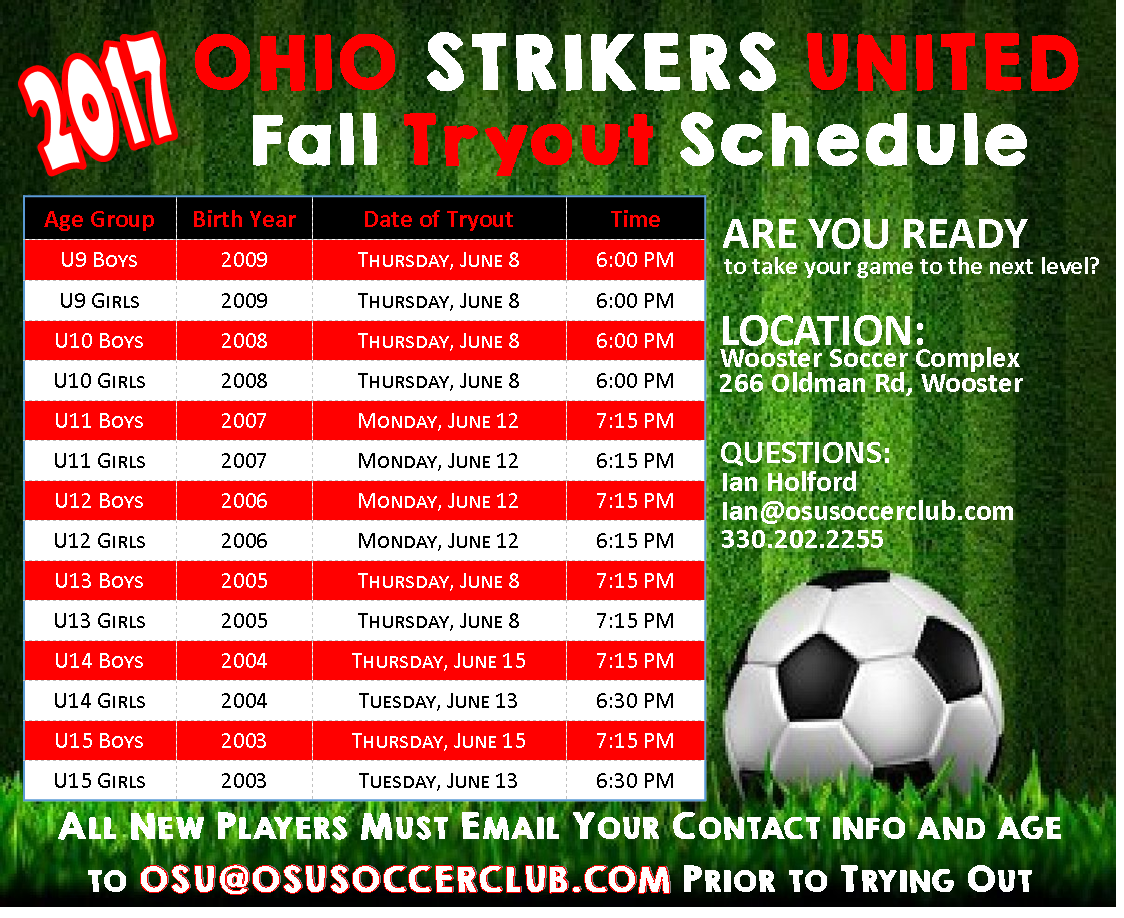 2017 Fall Soccer  Tryouts