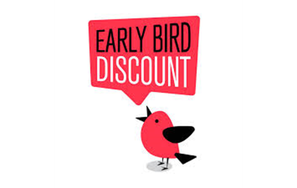 Early Bird Discount! 5/1-5/31!