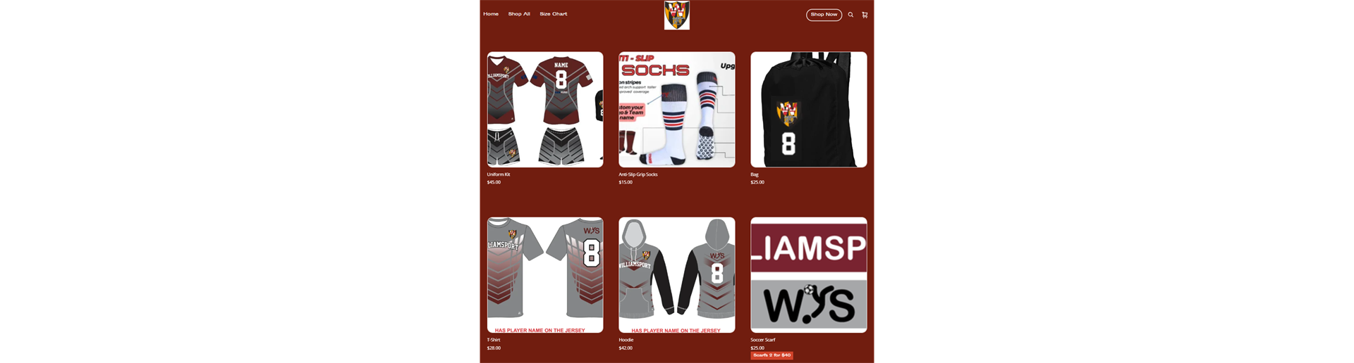 WYS Spirit Store and Uniform Kits