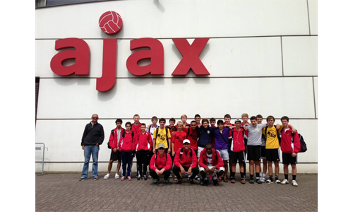 U15 Boys at Ajax on Holland trip