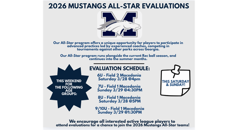 ALL STAR EVALUATIONS THIS WEEKEND!