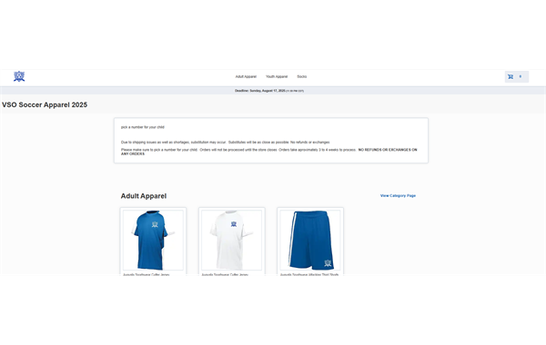 601 Sports Uniform Store is OPEN!  Order Deadline is January 10th!