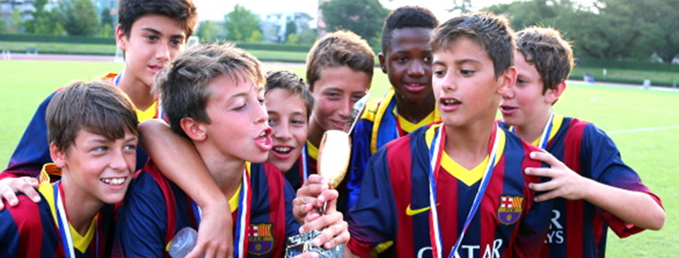 U-12 boys celebrating the big win!