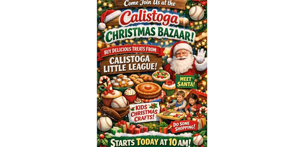 Visit us at the Calistoga Christmas Bazaar