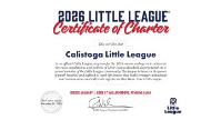 CALISTOGA LITTLE LEAGUE IS OFFICIALLY CHARTERED FOR 2026!