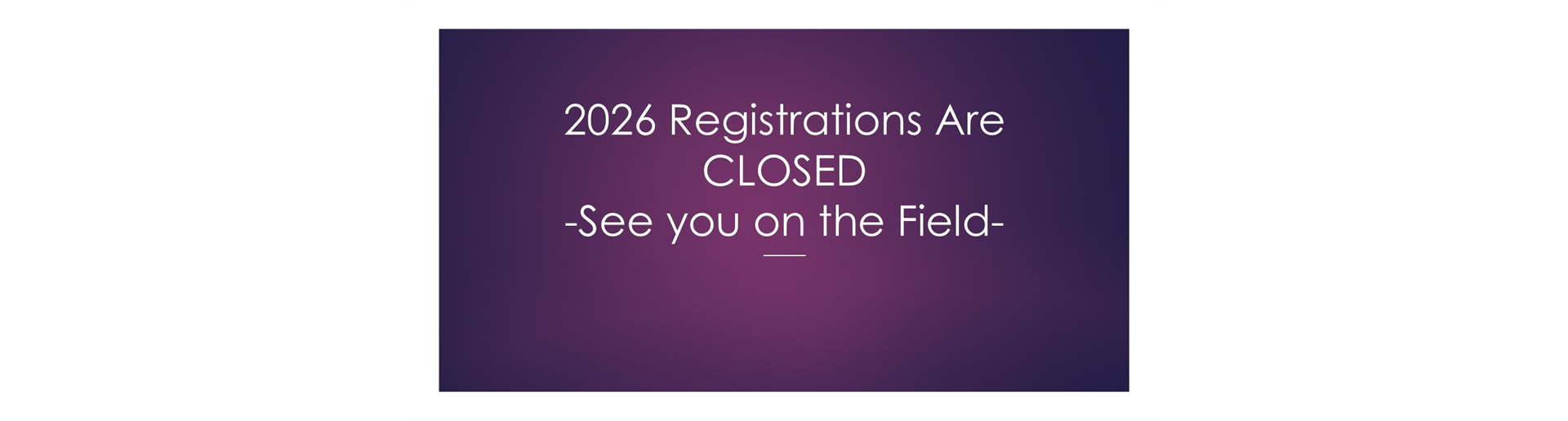 REGISTRATION IS CLOSED