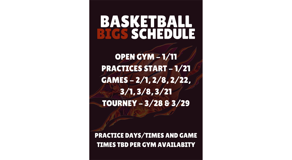 Tentative Game Schedule for BIGS