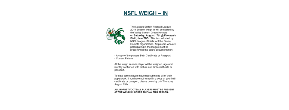 NSFL WEIGH - IN