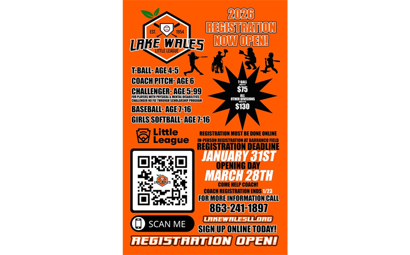 Lake Wales LL Spring Registration is OPEN