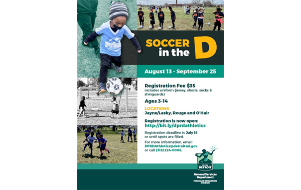 SOCCER IN THE D Fall Registration is open!!