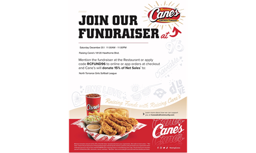 Help our girls score big at Raising Cane's