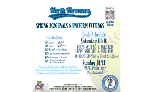 Spring Evals & Uniform Fittings