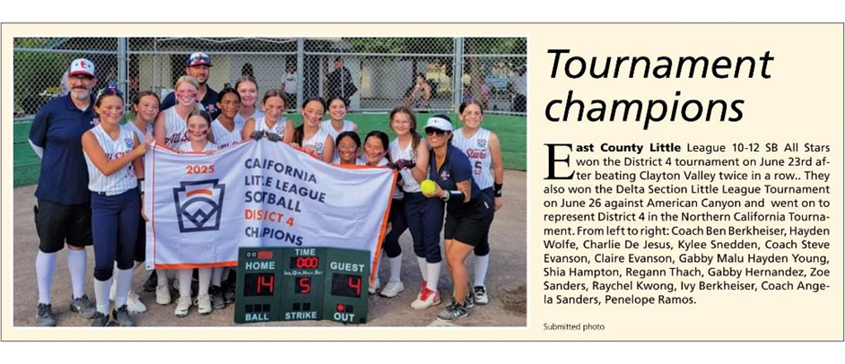D4 10-12 Softball All Star Champions