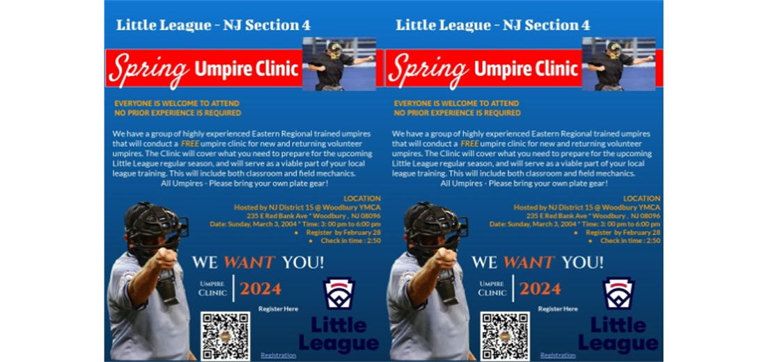 Section 4 New Jersey Spring Umpire Clinic