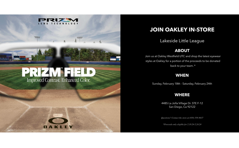 Oakley Fundraiser for 12-Year-Olds