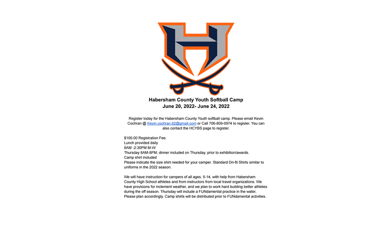 Summer Softball Camp