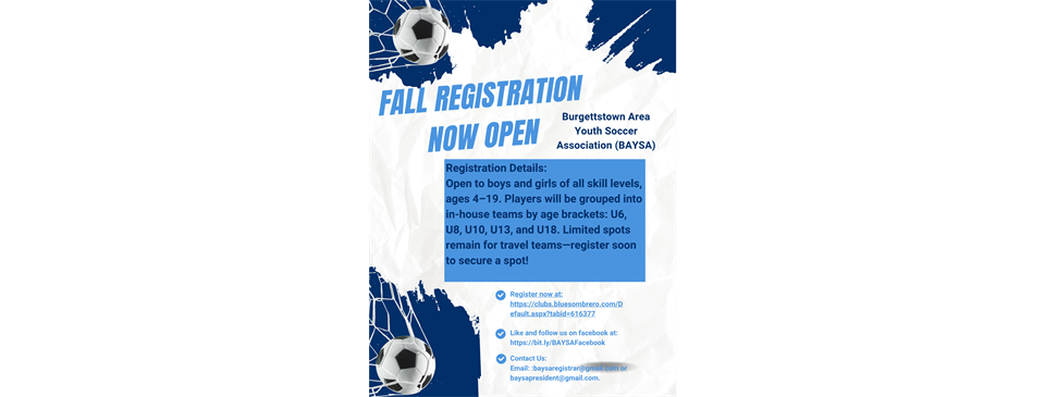 Fall Sign ups 