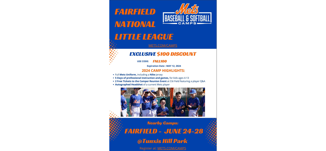 NY Mets Baseball Camp @ Tunxis Hill