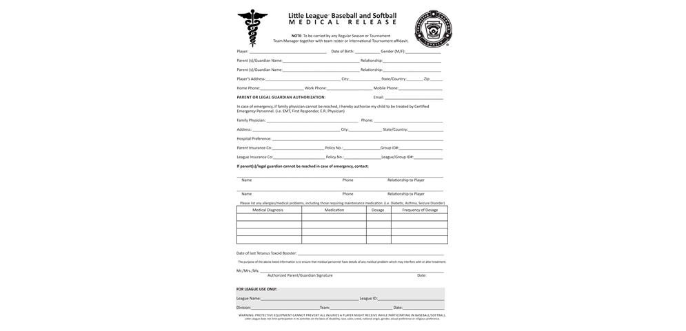 Medical Release Form 2024