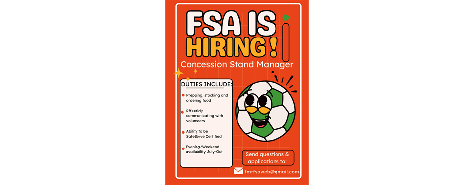 Now Hiring Concession Manager