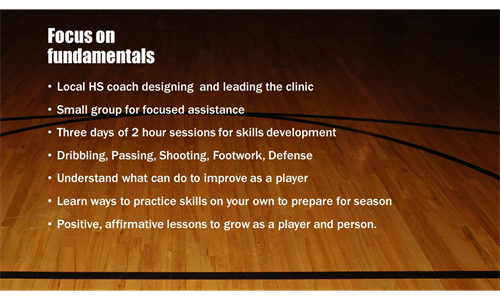 2018 BBALL Clinic details
