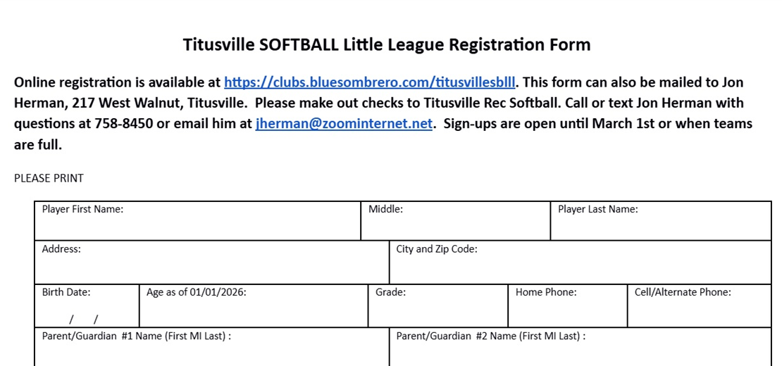 Register online or click HERE print and mail