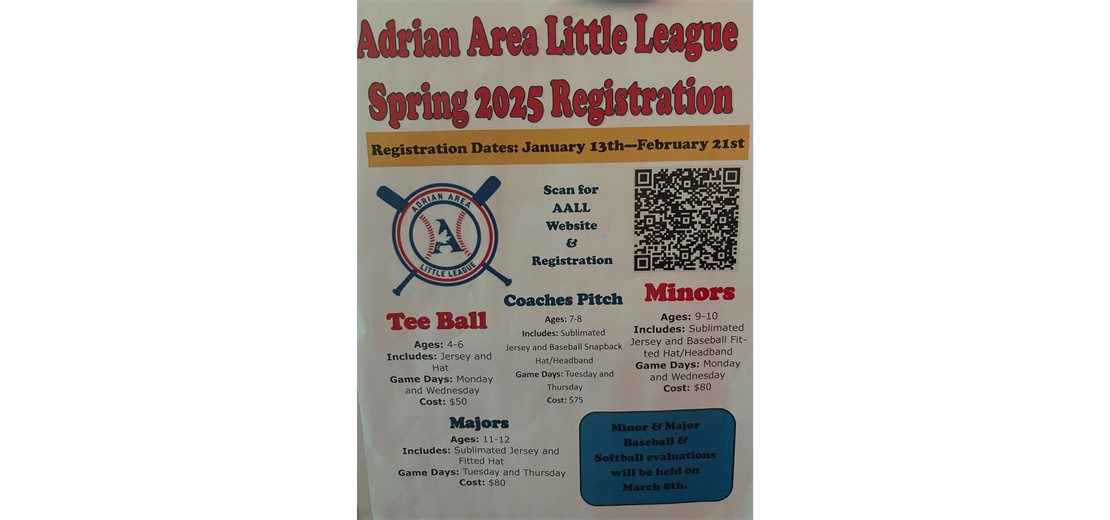 Registration for 2025 Season Opens January 13th!!