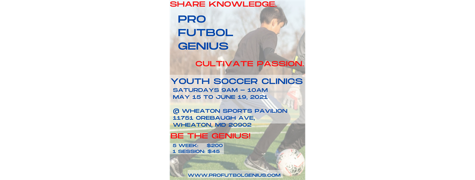 May-June 2021 (5 Week) Soccer Clinic *Field Player & Goalkeeper