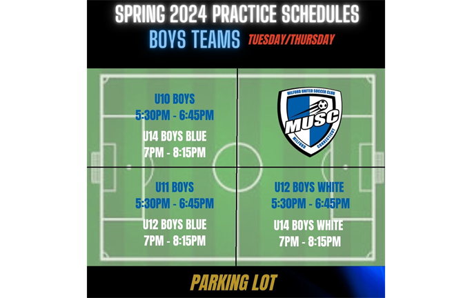 Boys Spring 2024 Practice Schedule 