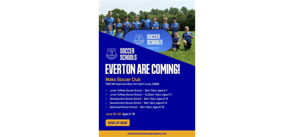 Mako Soccer Hosting Everton Summer Camp