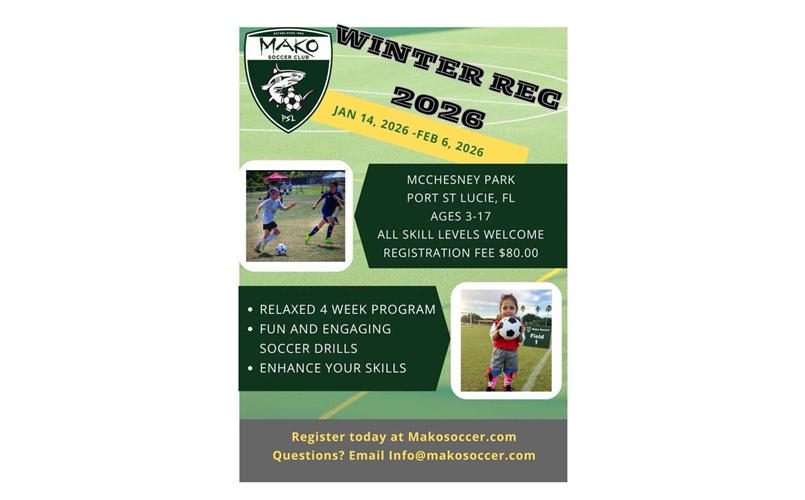 REGISTER FOR MAKO SC WINTER REC 2026 NOW!!!