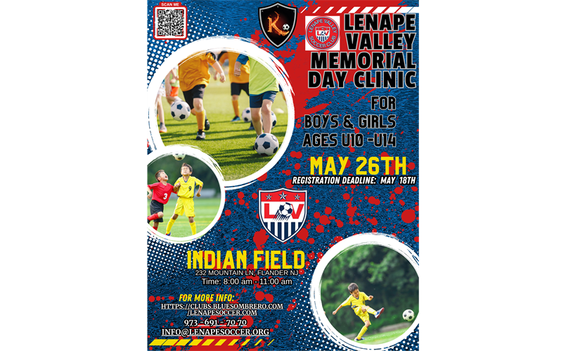 Memorial Day Clinic Exclusive to Lenape Valley SC