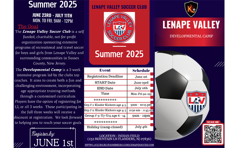 Lenape Valley SC Summer Camp 2025