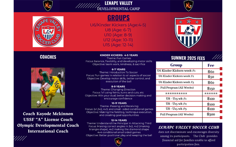 Lenape Valley SC Summer Camp 2025