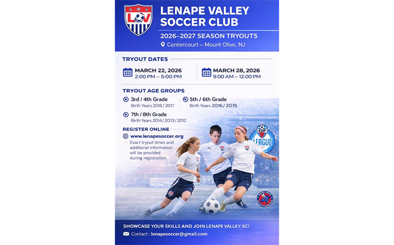 Lenape Valley SC Tryouts 2026/2027