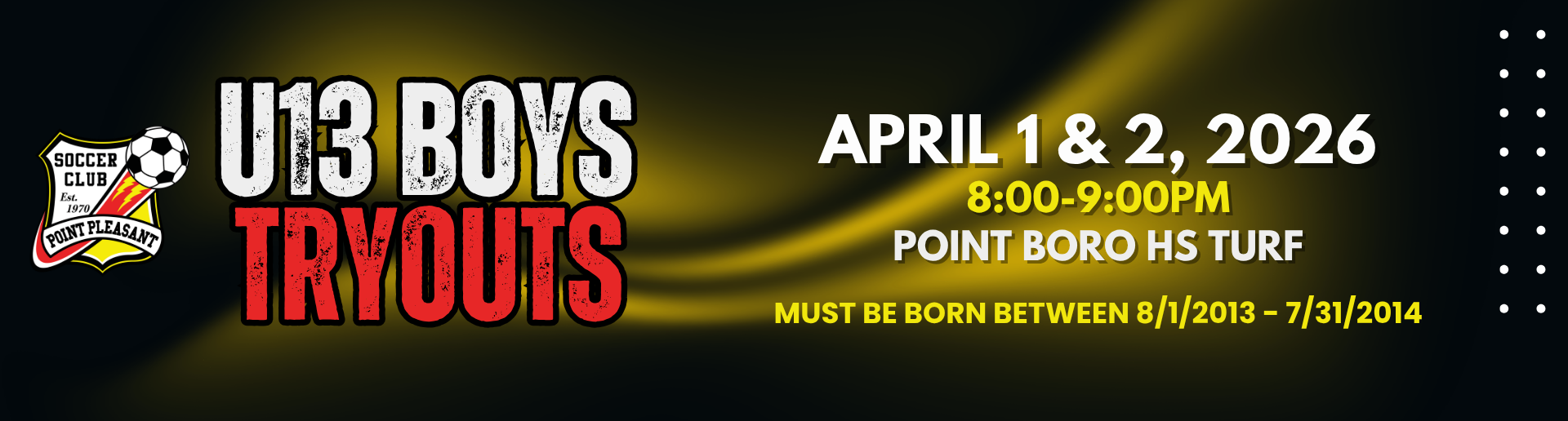 u13 Boys Open Tryout