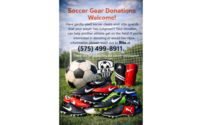 Soccer Gear Donations Welcome