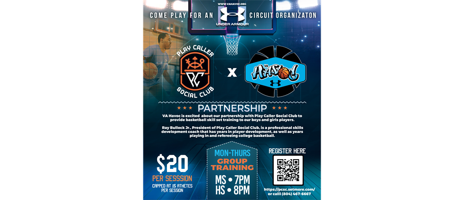 VA Havoc x Play Caller Social Club Basketball Training Partnership