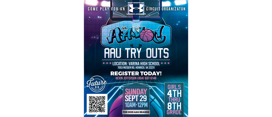 VA Havoc Girls 4th-8th Grade Tryouts @ Varina High on 9/29