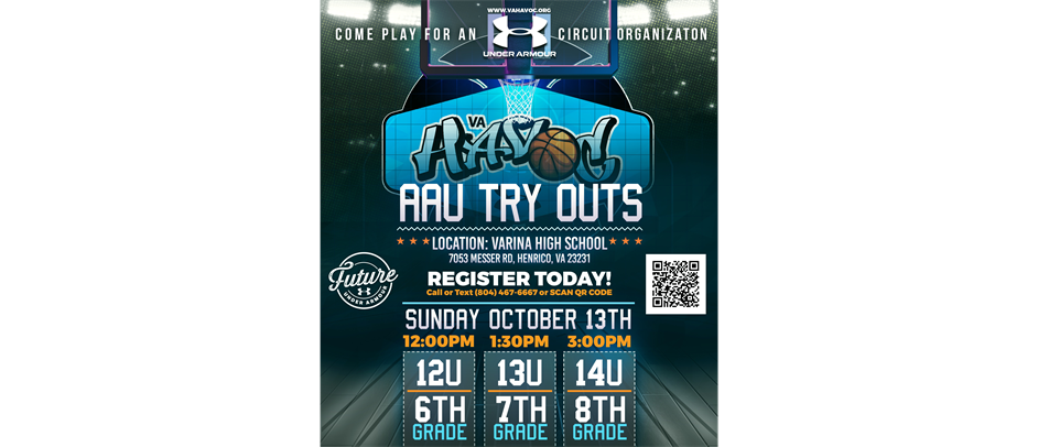 VA Havoc Boys 12U/6th Grade-14U/8th Grade Tryouts @ Varina High on 10/13