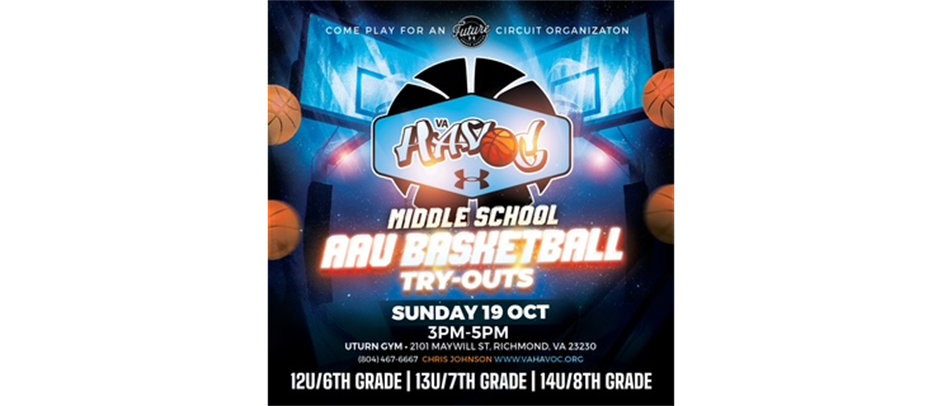VA Havoc 804 Boys Middle School Tryouts @ U-Turn on Sunday 10/19