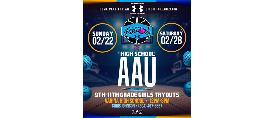 VA Havoc Girls High School Tryouts @ Varina High School on Sunday 2/22
