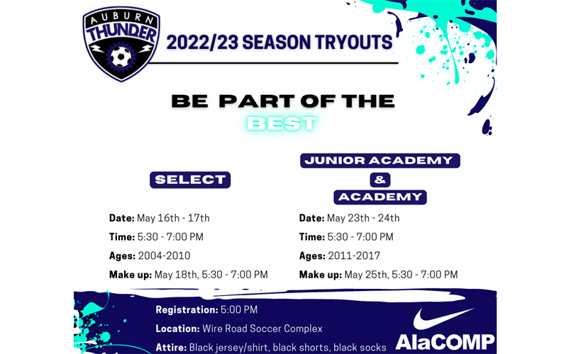 2022/23 SEASON TRYOUTS