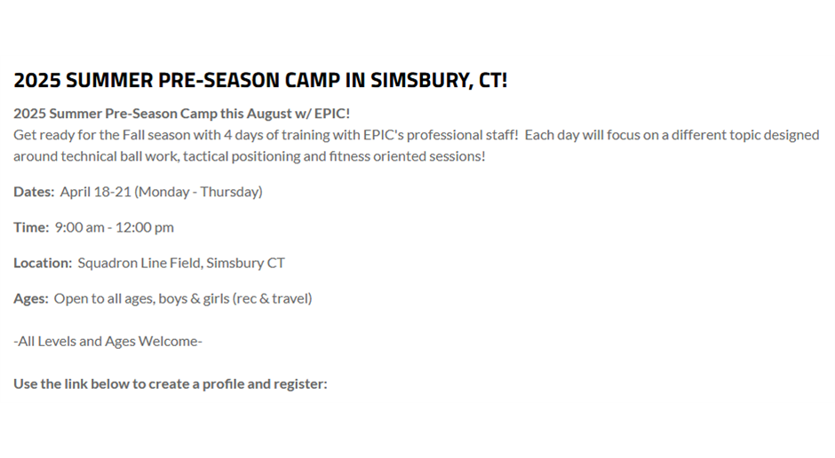 EPIC SUMMER CAMP 