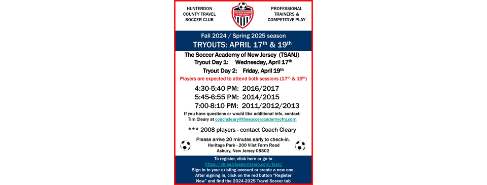 Tryout information