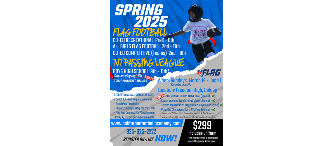 SPRING 2025 REGISTRATION IS NOW OPEN! Register Today 